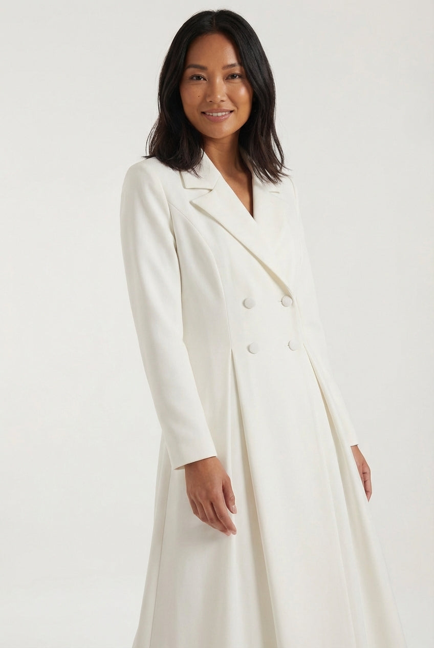 Mid-Length Trench Coat-outerwear > trench coat-Laventaire-Laventaire