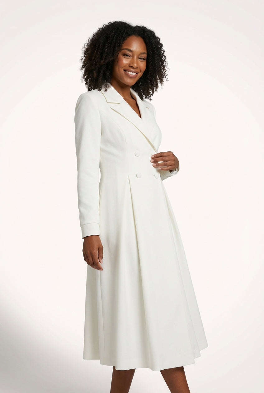 Mid-Length Trench Coat-outerwear > trench coat-Laventaire-Laventaire