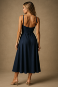 Midi A-Line Cocktail Dress-dresses > midi dress > cocktail dress-Laventaire-Laventaire