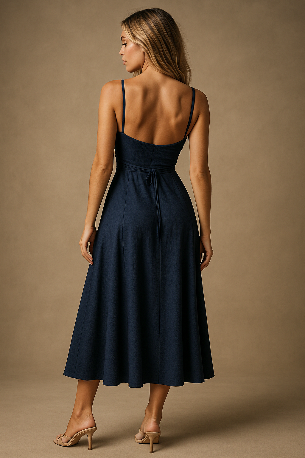 Midi A-Line Cocktail Dress-dresses > midi dress > cocktail dress-Laventaire-Laventaire