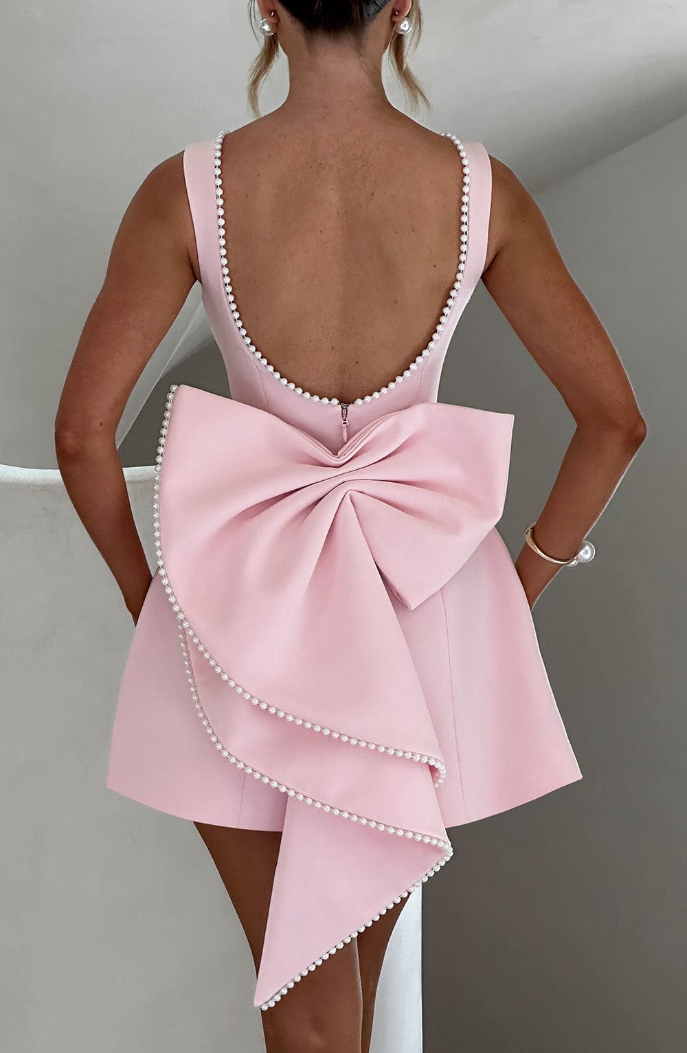 Mini Dress Bow Back-dresses > mini dress-Laventaire-Laventaire