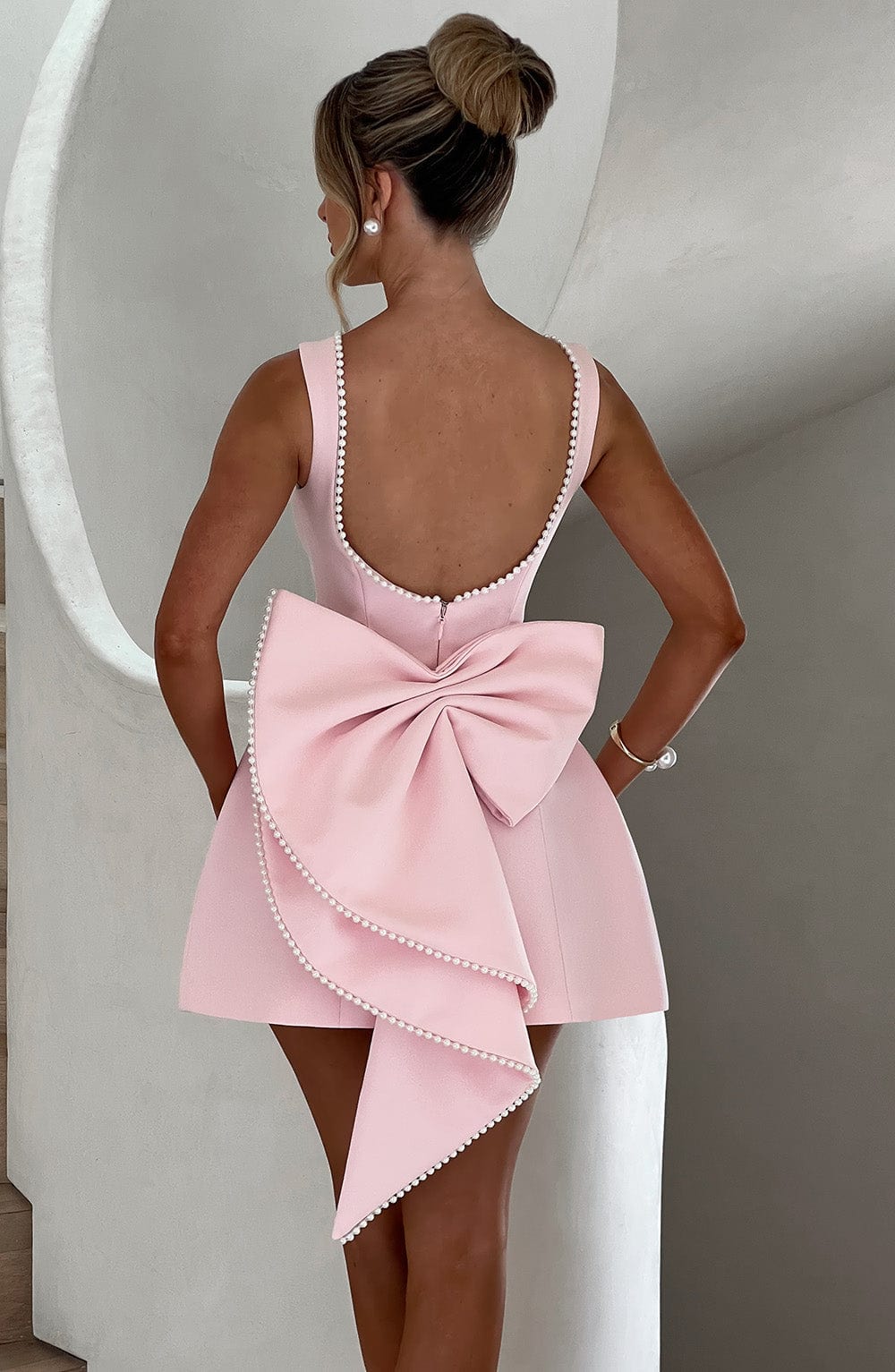 Mini Dress Bow Back-dresses > mini dress-Laventaire-Laventaire