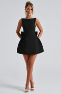 Mini Dress Bow Back-dresses > mini dress-Laventaire-Black-S-Laventaire