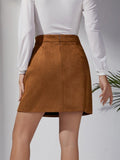Mini Skirt With Slit-Mini Skirts-Laventaire-Laventaire