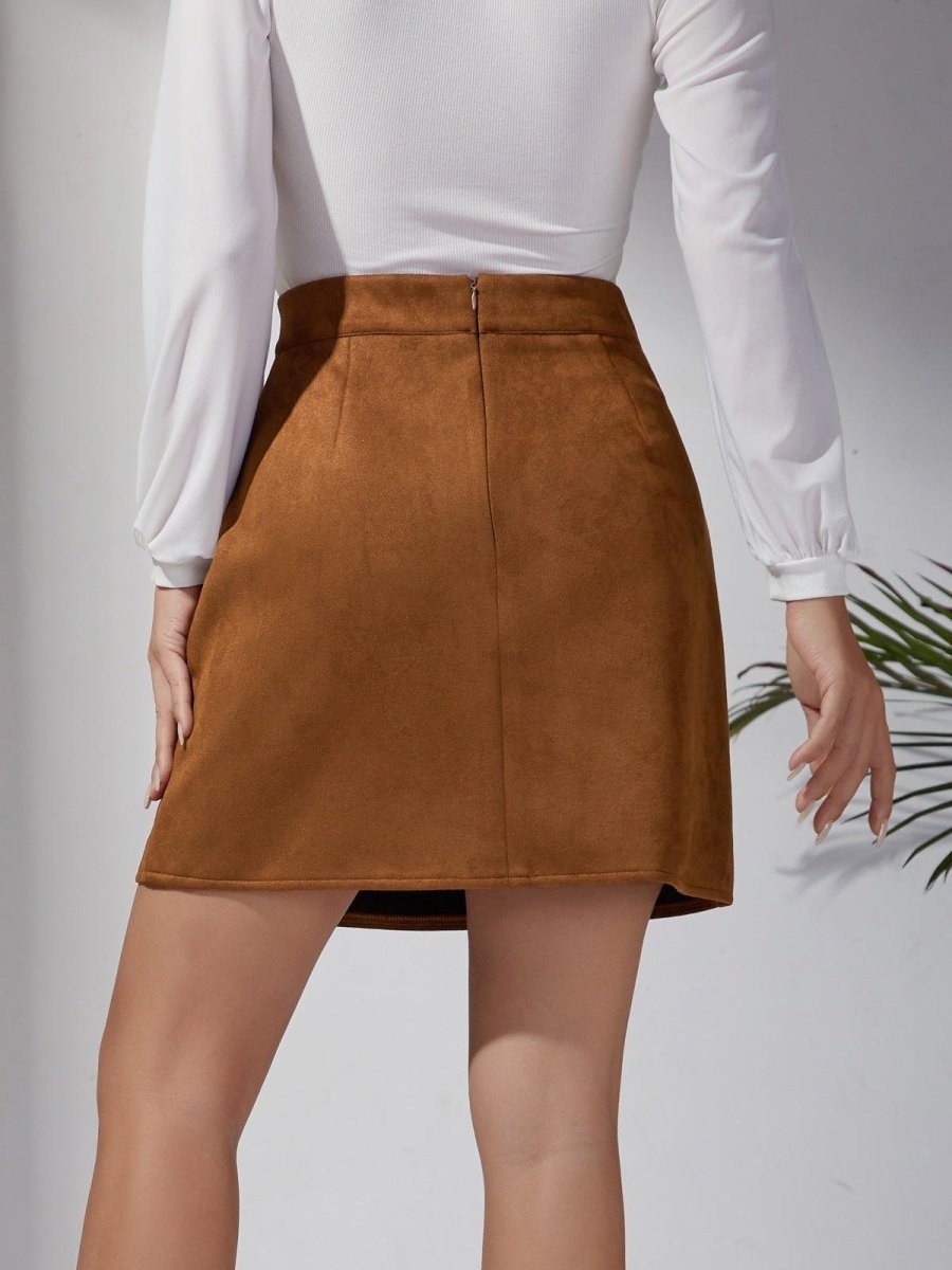 Mini Skirt With Slit-Mini Skirts-Laventaire-Laventaire