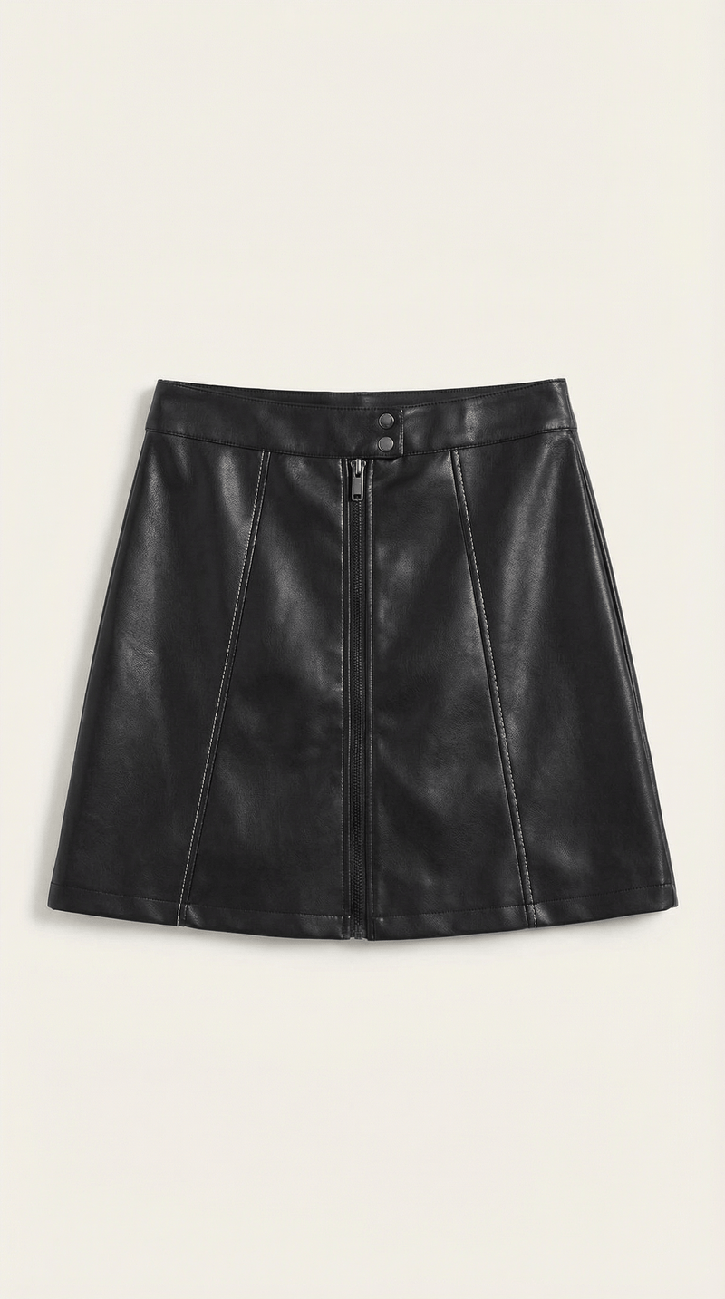 Mini Skirt with Zip-Mini Skirts-Laventaire-Laventaire