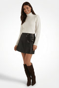 Mini Skirt with Zip-Mini Skirts-Laventaire-Black-S-Laventaire