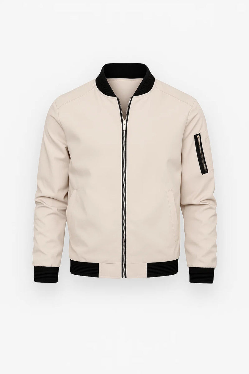 Minimalist Bomber Jacket-outerwear > bomber jacket-Laventaire-Laventaire