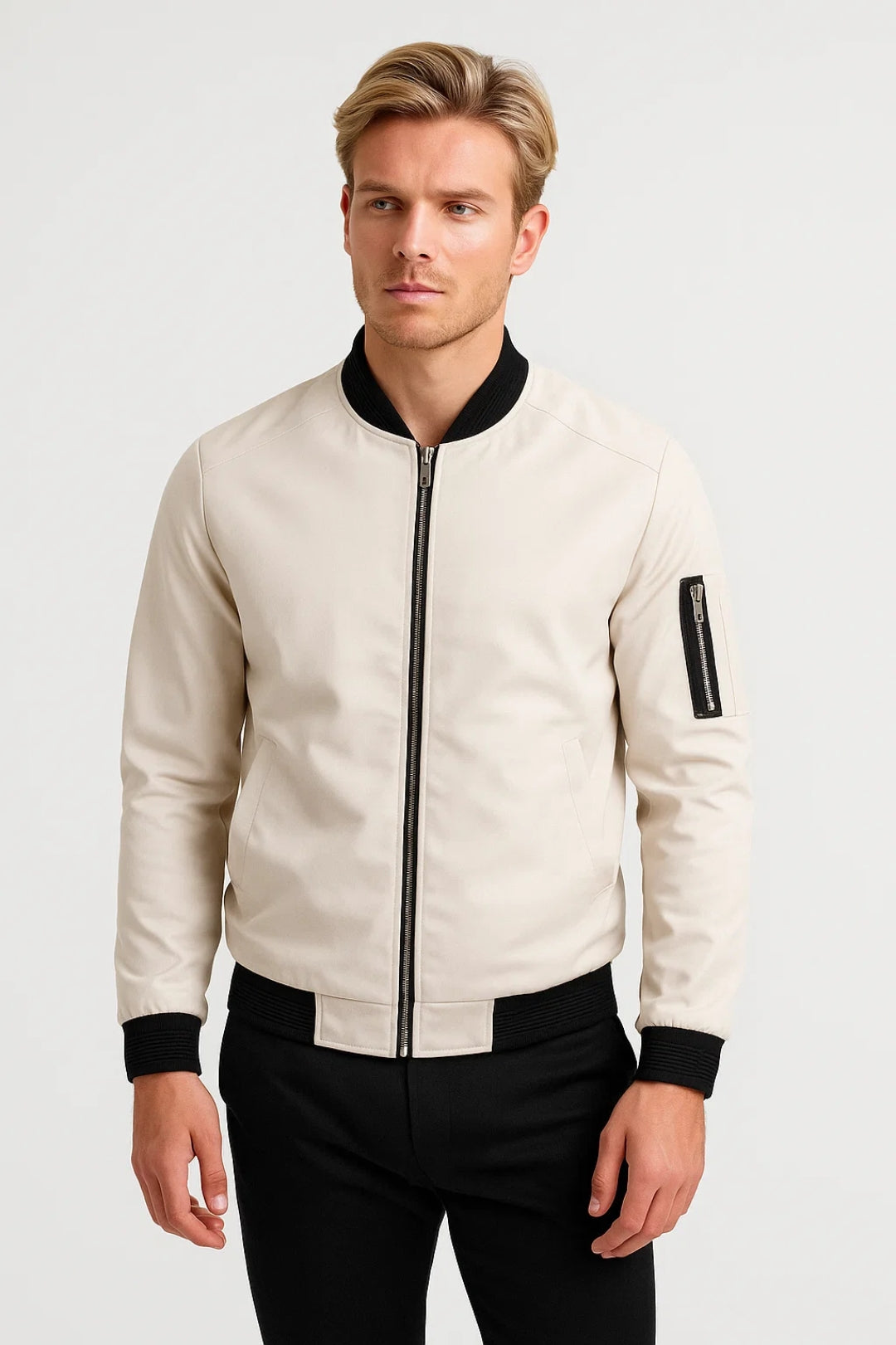 Minimalist Bomber Jacket-outerwear > bomber jacket-Laventaire-Laventaire