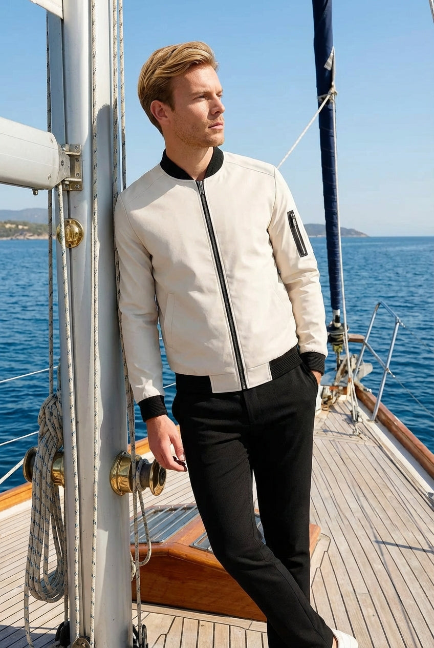 Minimalist Bomber Jacket-outerwear > bomber jacket-Laventaire-Laventaire