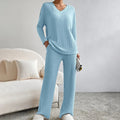 Minimalist Lounge Two-Piece Set-loungewear > lounge set-Laventaire-Turquoise-S-Laventaire