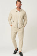 Minimalist Two-Piece Set-sets > two piece set-Laventaire-Beige-S-Laventaire