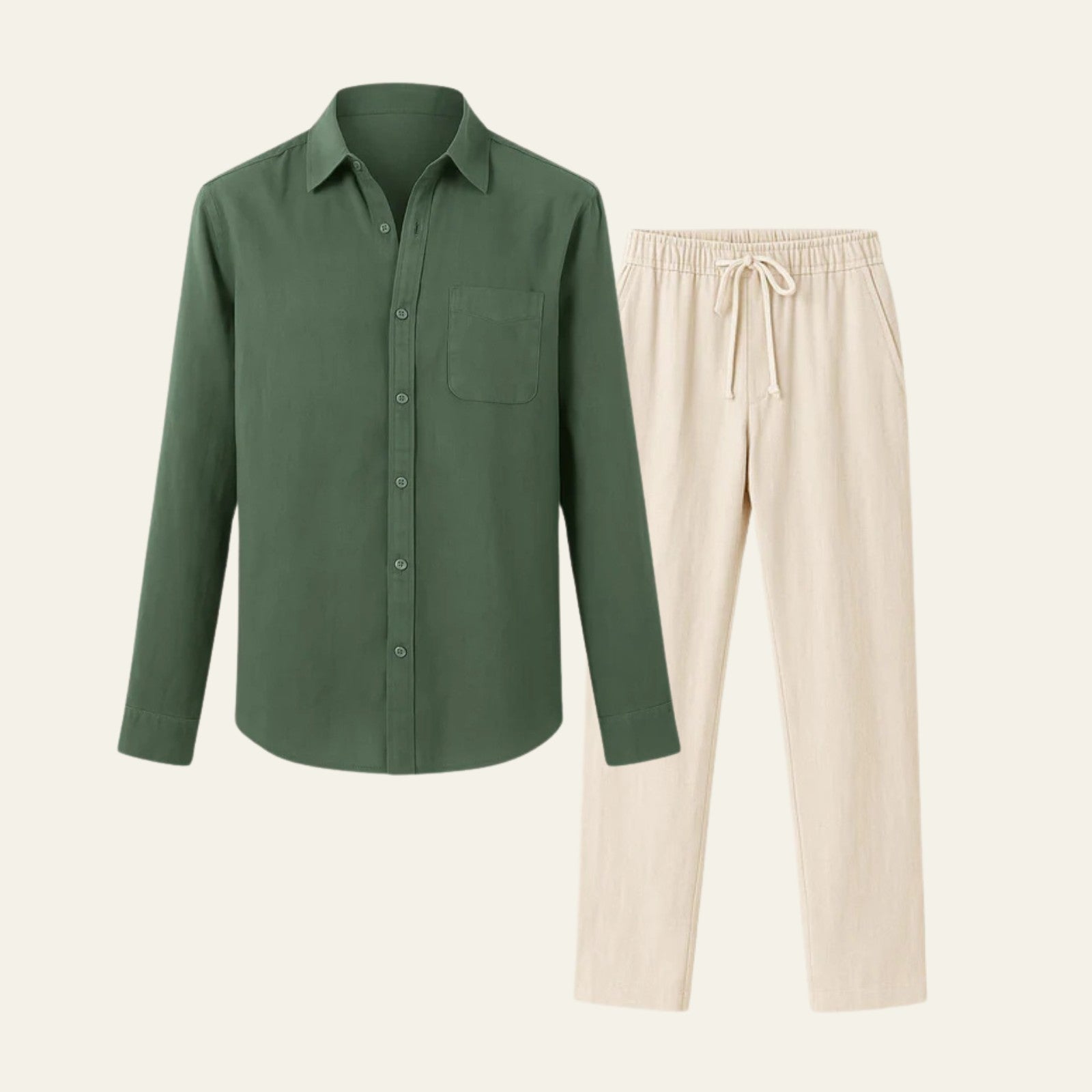 Modern Co-Ord Set-sets > two piece set-Laventaire-Dark Green-S-Laventaire