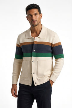 Modern Fit Cardigan-men's outerwear > cardigan-Laventaire-Cream-XS-Laventaire