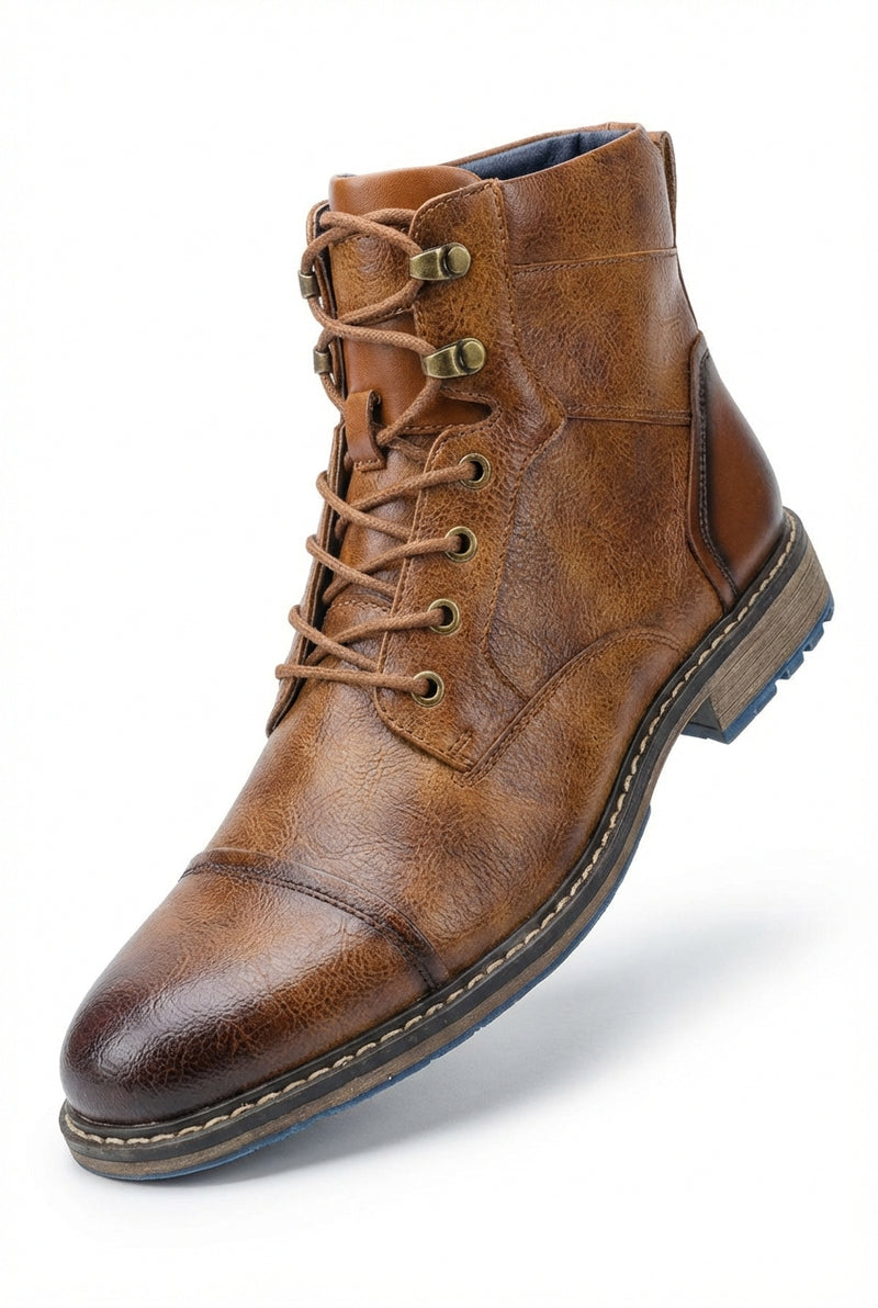 Modern Lace Up Boots-footwear > boots > lace-up boots-Laventaire-Brown-38-Laventaire