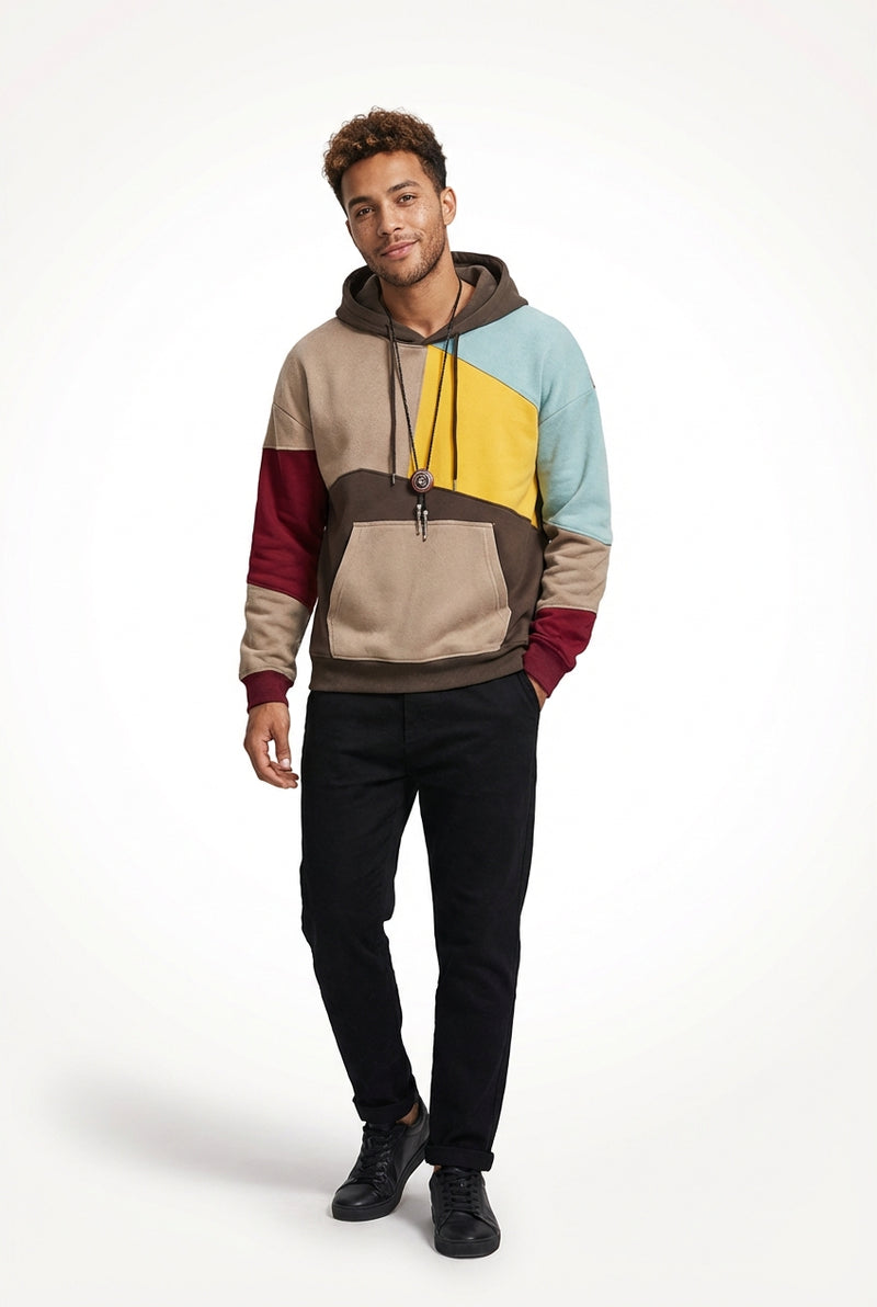 Modern Relaxed Pullover Hoodie-hoodies > relaxed fit hoodie-Laventaire-Brown-S-Laventaire