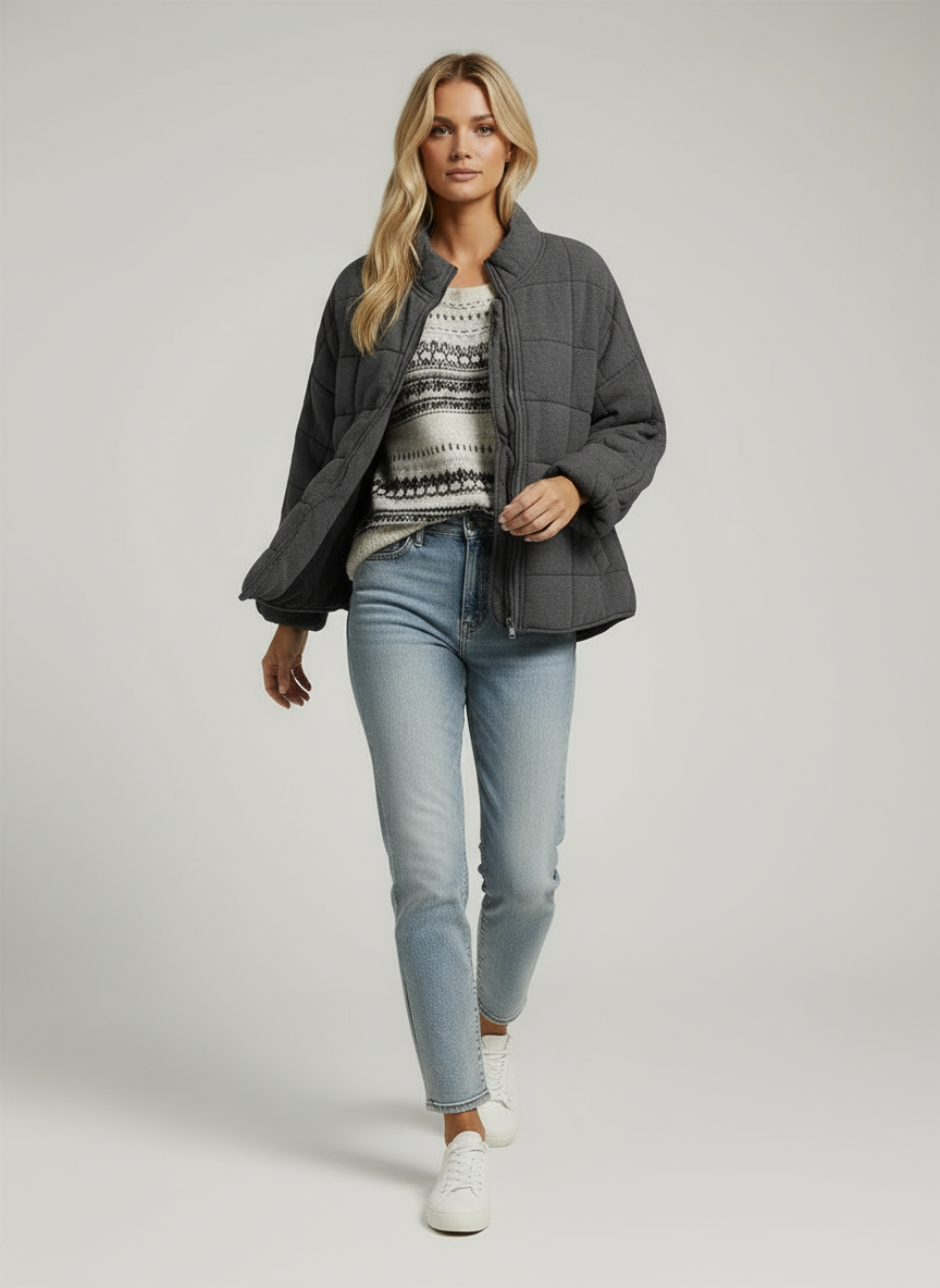 Modern Tailored Fit Jacket-jackets > tailored jackets-Laventaire-Dark Gray-S-Laventaire
