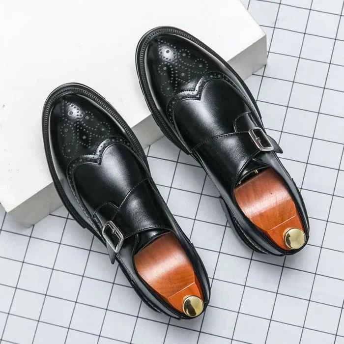 Monk Strap Oxford Shoes-shoes > oxfords > monk strap oxfords-Laventaire-Black-38-Laventaire