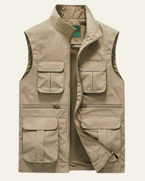 Multi-Pocket Outdoor Vest-outerwear > vests-Laventaire-Laventaire