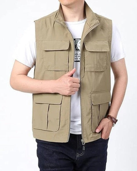 Multi-Pocket Outdoor Vest-outerwear > vests-Laventaire-Laventaire