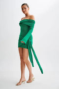 Off-Shoulder Bodycon Mini Dress-dresses > bodycon dress-Laventaire-Laventaire