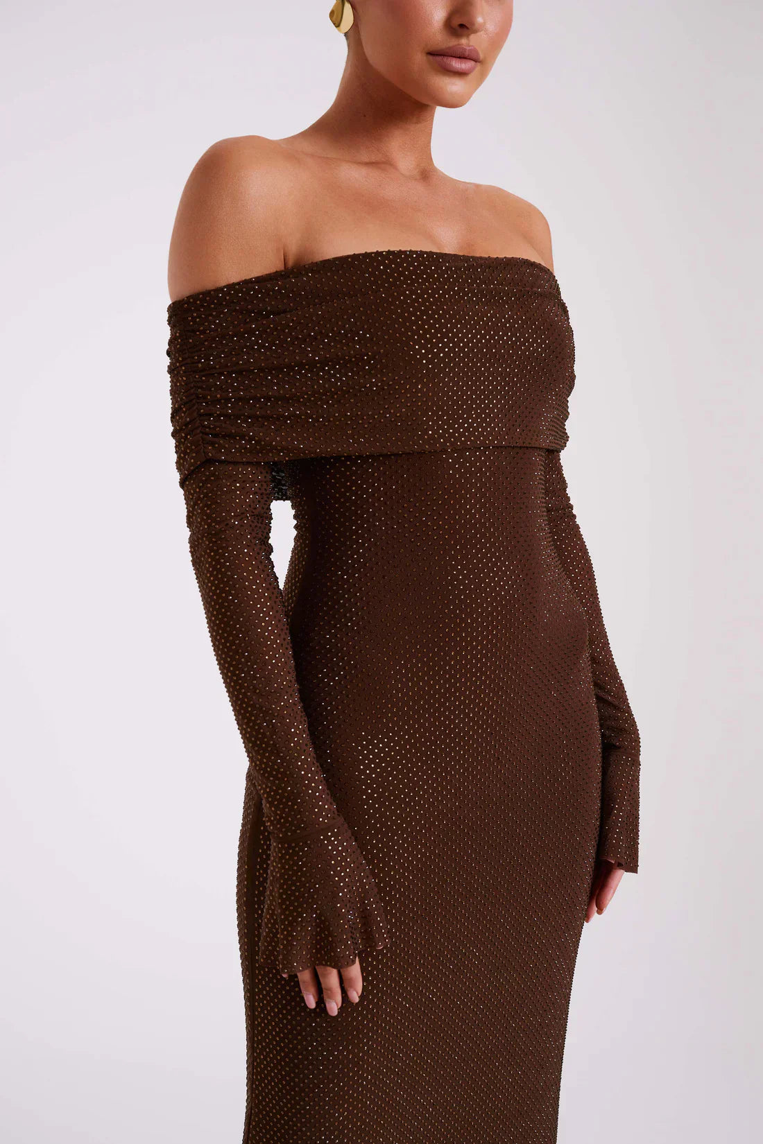 Off-Shoulder Evening Gown-dresses > evening gown-Laventaire-Laventaire