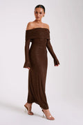 Off-Shoulder Evening Gown-dresses > evening gown-Laventaire-Laventaire
