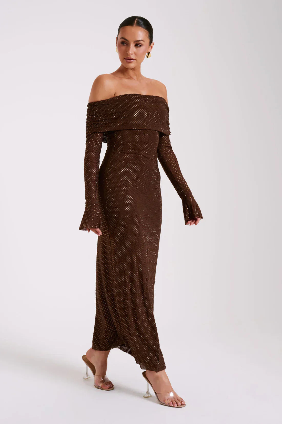 Off-Shoulder Evening Gown-dresses > evening gown-Laventaire-Laventaire