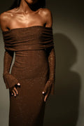 Off-Shoulder Evening Gown-dresses > evening gown-Laventaire-Laventaire