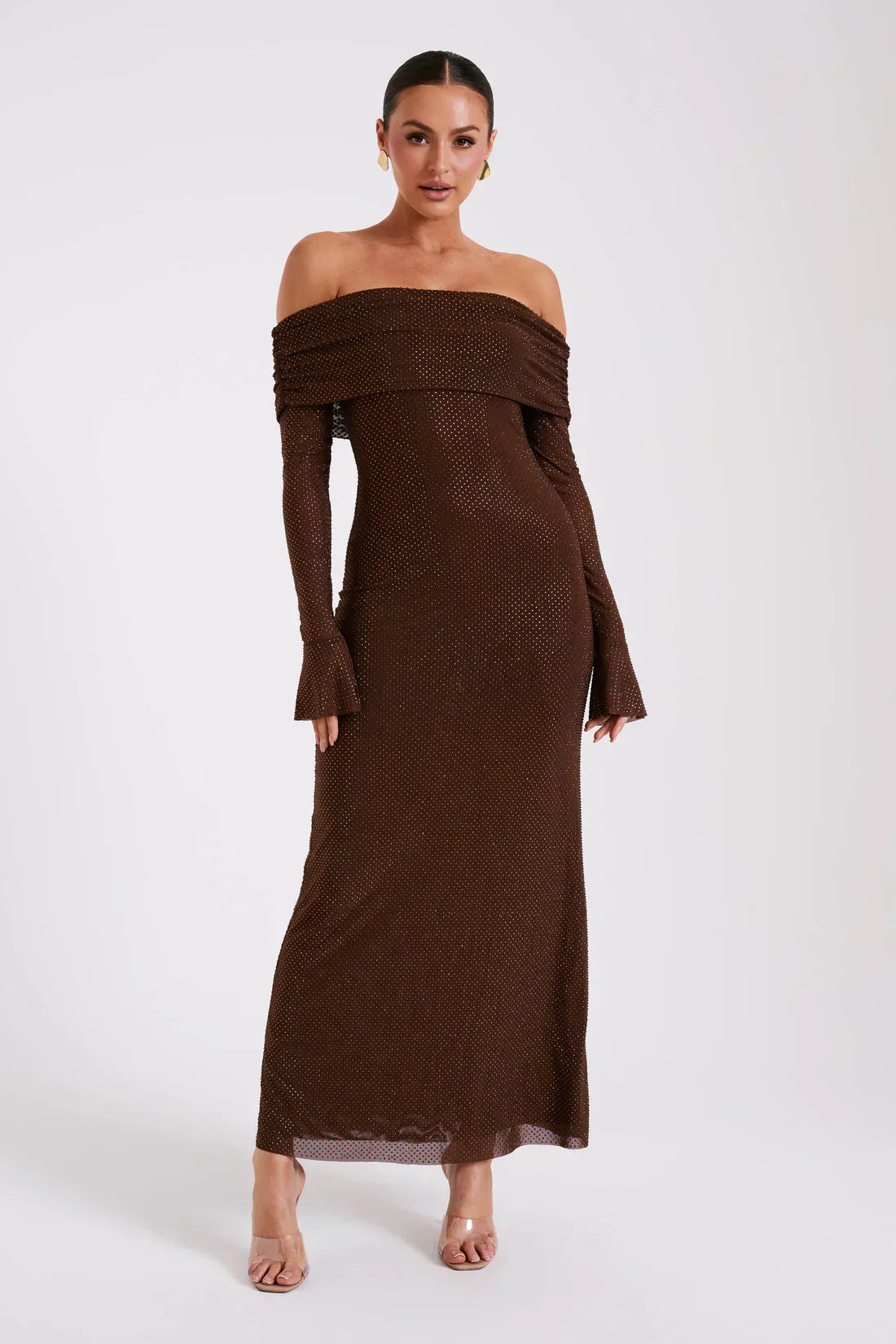 Off-Shoulder Evening Gown-dresses > evening gown-Laventaire-Laventaire