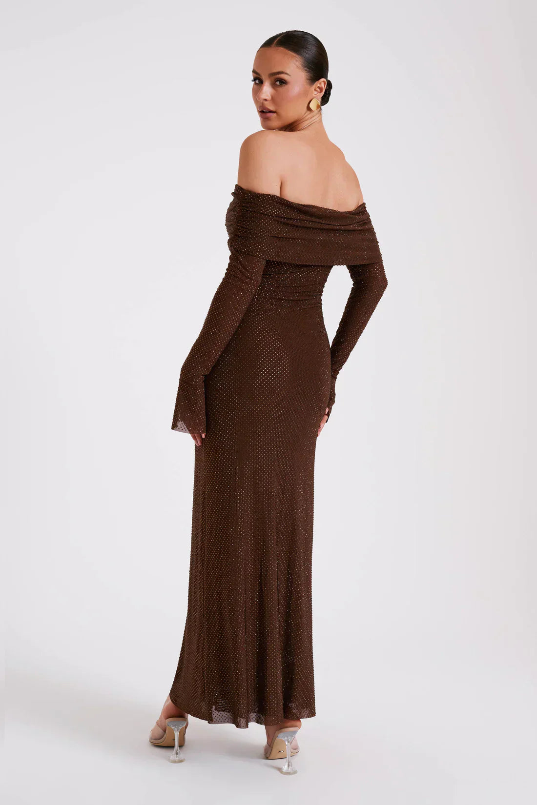 Off-Shoulder Evening Gown-dresses > evening gown-Laventaire-Laventaire
