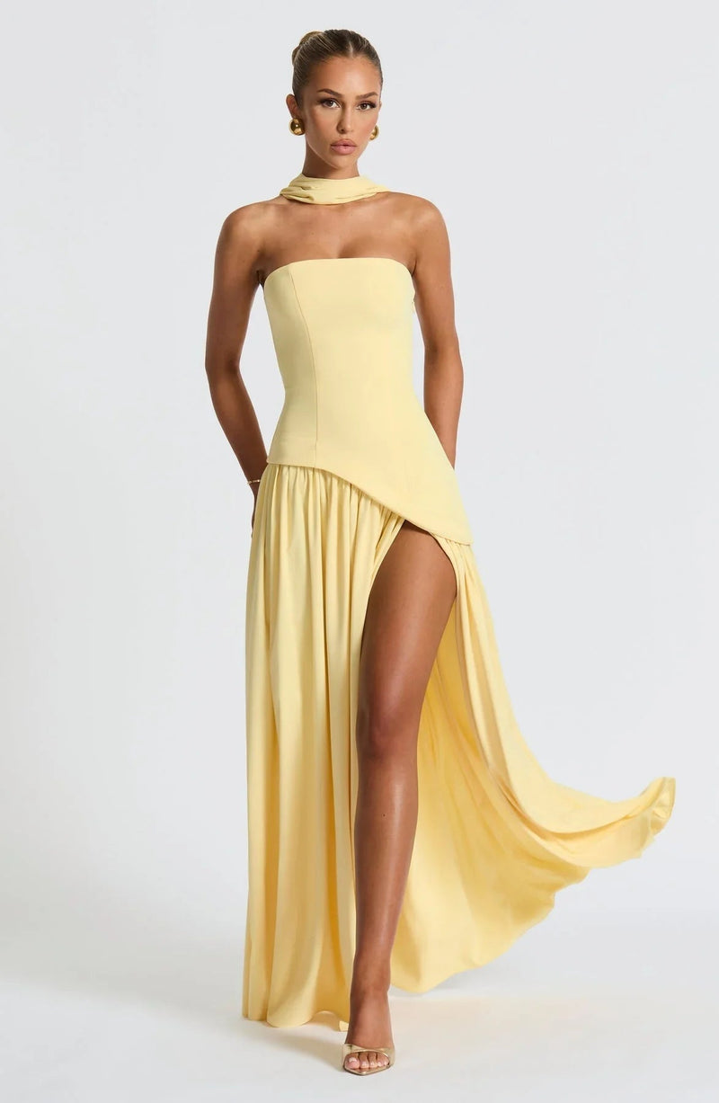 Off-Shoulder Maxi Dress-dresses > maxi dress-Laventaire-Laventaire