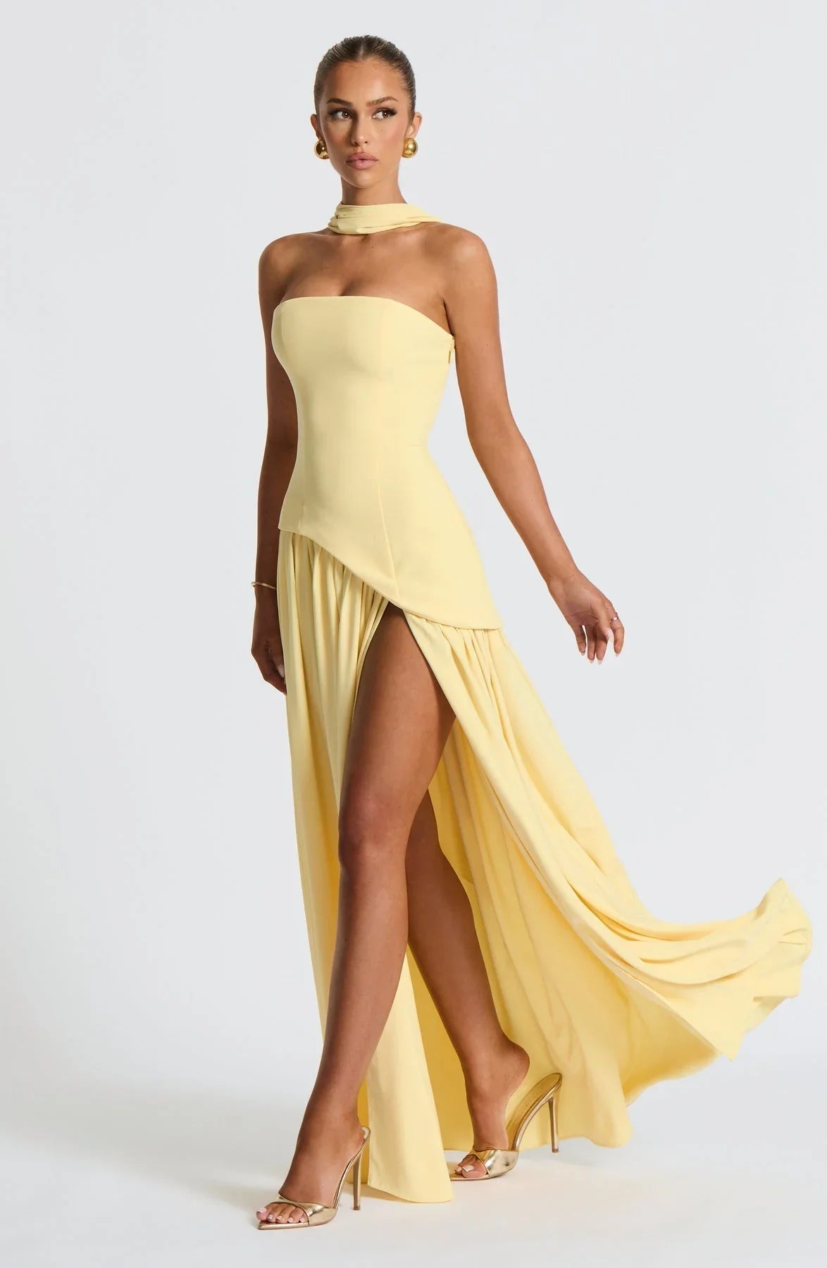 Off-Shoulder Maxi Dress-dresses > maxi dress-Laventaire-Laventaire