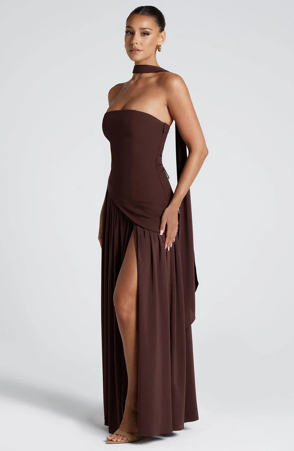 Off-Shoulder Maxi Dress-dresses > maxi dress-Laventaire-Laventaire