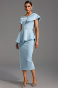 One-Shoulder Midi Dress-dresses > midi dress-Laventaire-Laventaire