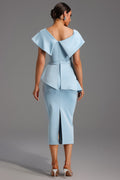 One-Shoulder Midi Dress-dresses > midi dress-Laventaire-Laventaire