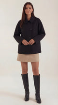 Oversized Asymmetrical Fit Coat-coats > oversized coat-Laventaire-Black-XS-Laventaire