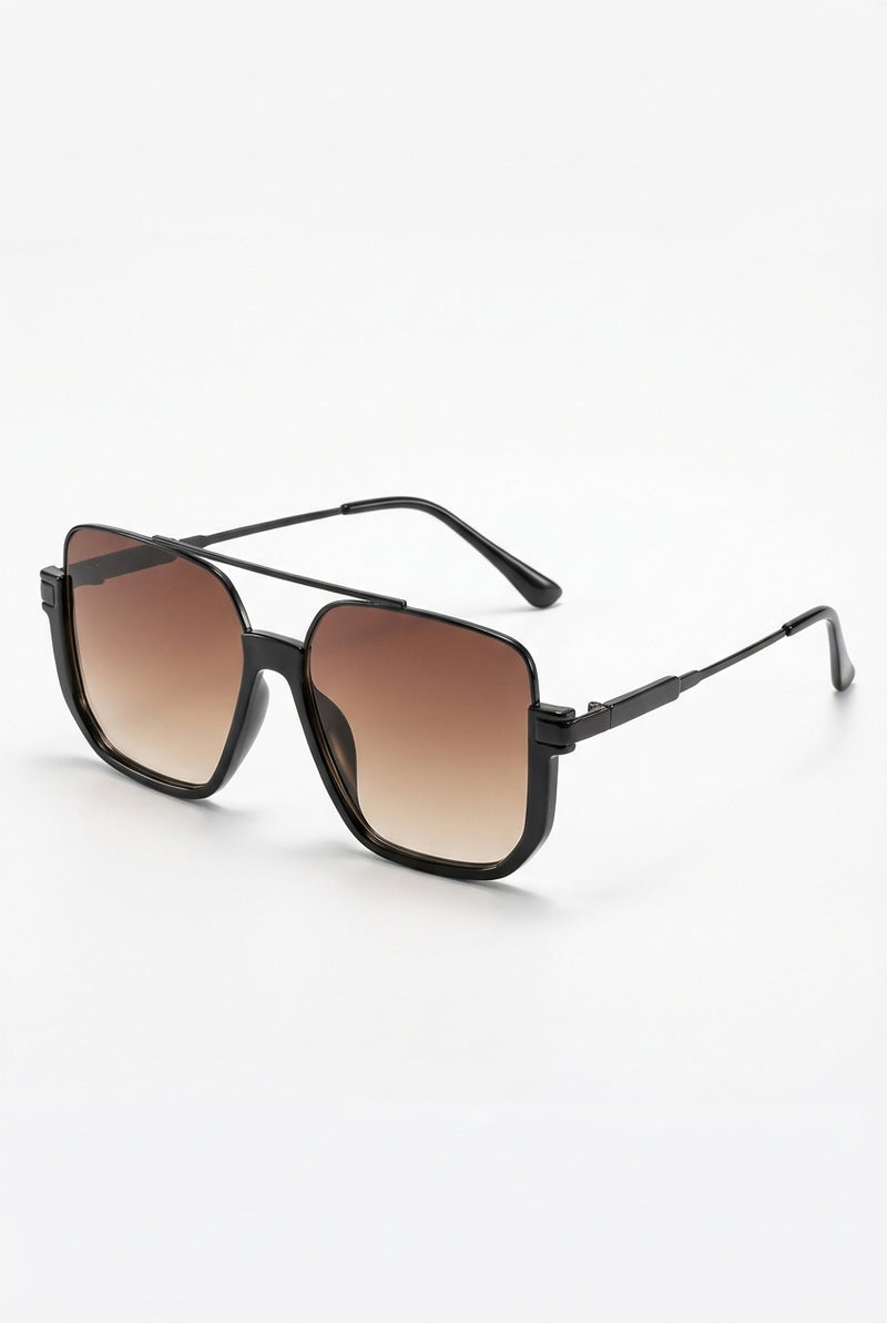 Oversized Aviator Sunglasses-accessories > sunglasses > aviator sunglasses-Laventaire-Orange-One size-Laventaire