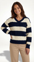 Oversized Cable Knit Sweater-sweaters > oversized sweater-Laventaire-Laventaire