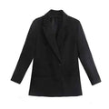 Oversized Casual Fit Blazer-jackets > blazers > oversized blazers-Laventaire-Black-S-Laventaire