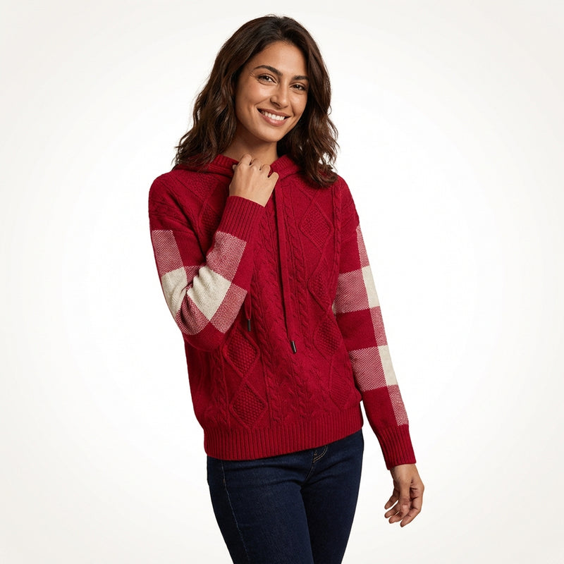 Oversized Casual Hoodie-hoodies > oversized hoodie-Laventaire-Red-S-Laventaire
