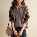 Oversized Casual Hoodie-hoodies > oversized hoodie-Laventaire-Taupe-S-Laventaire