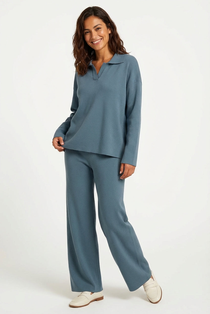 Oversized Casual Lounge Set-loungewear > lounge set-Laventaire-Light Blue-S-Laventaire