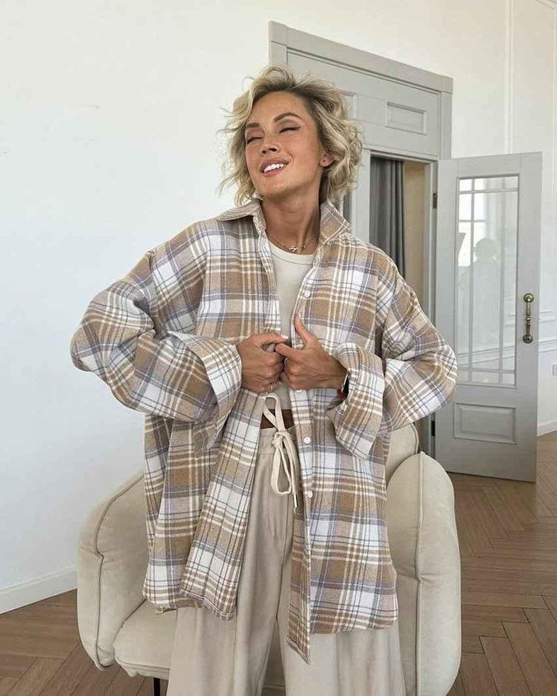 Oversized Casual Shirt-shirts > oversized shirts-Laventaire-Laventaire