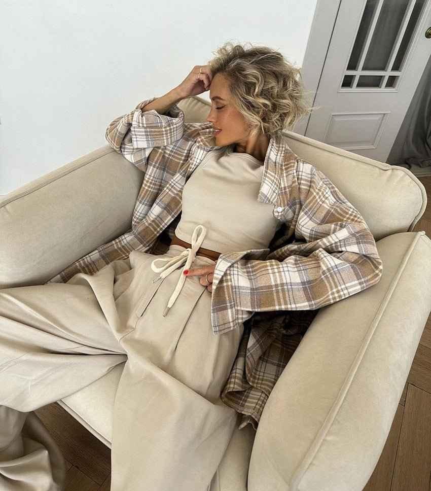 Oversized Casual Shirt-shirts > oversized shirts-Laventaire-Laventaire