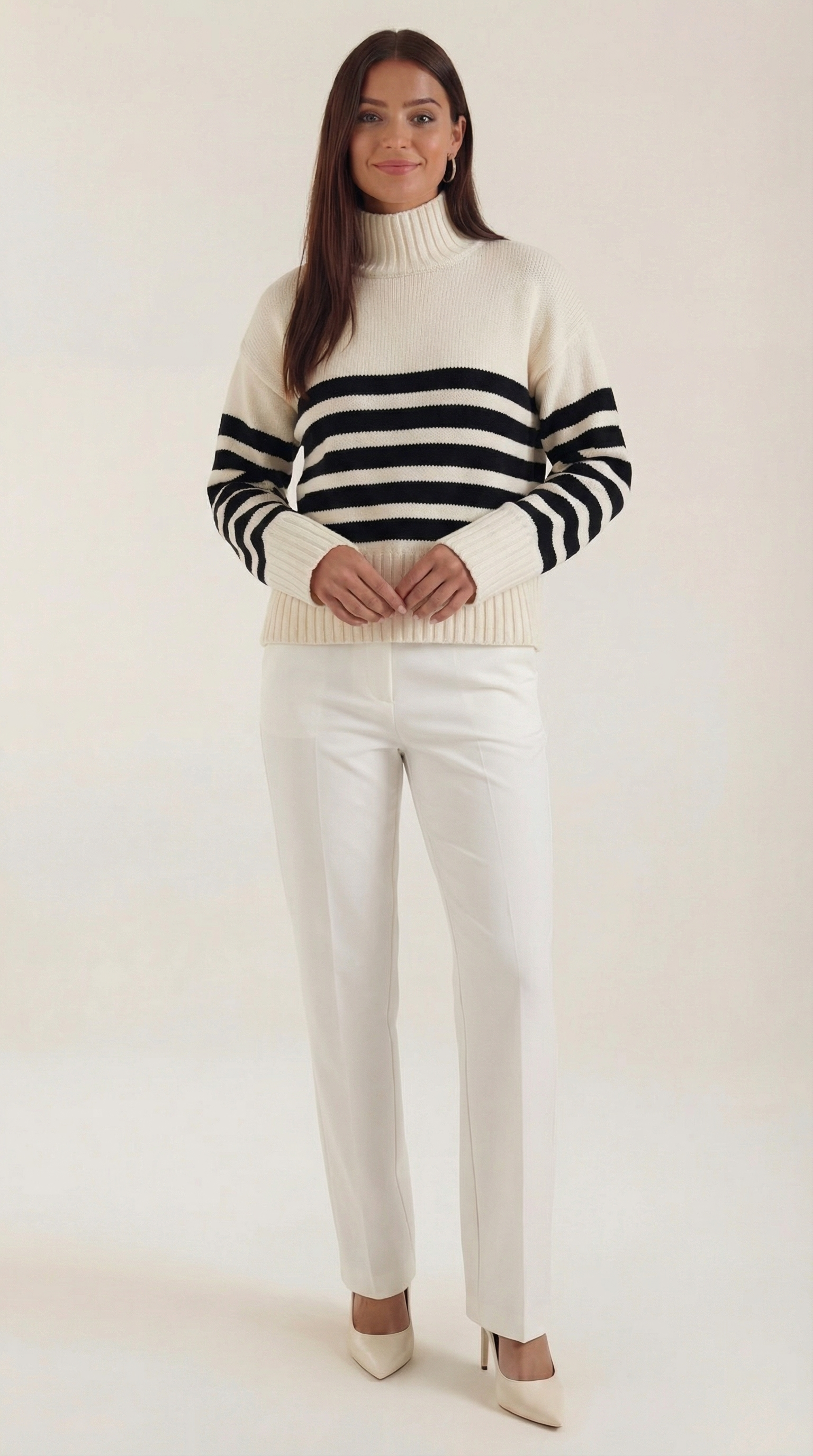 Oversized Casual Striped Sweater-sweaters > oversized sweater-Laventaire-Laventaire