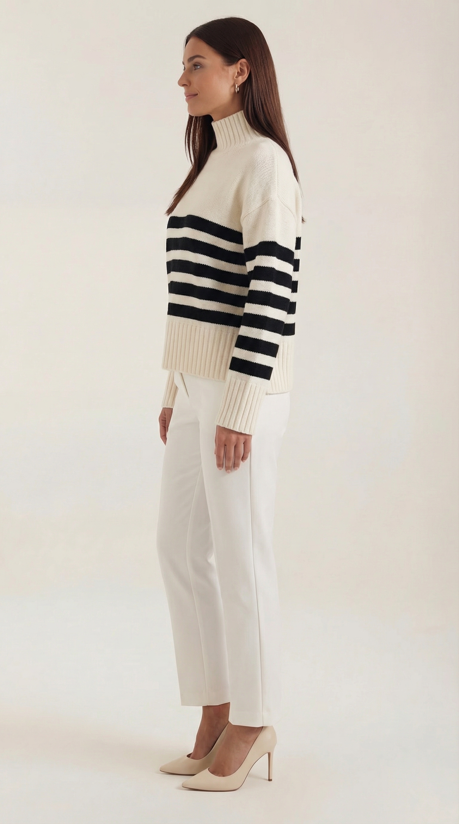 Oversized Casual Striped Sweater-sweaters > oversized sweater-Laventaire-Laventaire