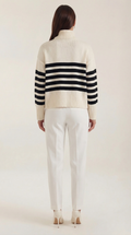 Oversized Casual Striped Sweater-sweaters > oversized sweater-Laventaire-Laventaire