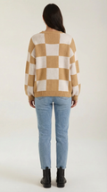 Oversized Checkered Sweater-sweaters > oversized sweater-Laventaire-Laventaire