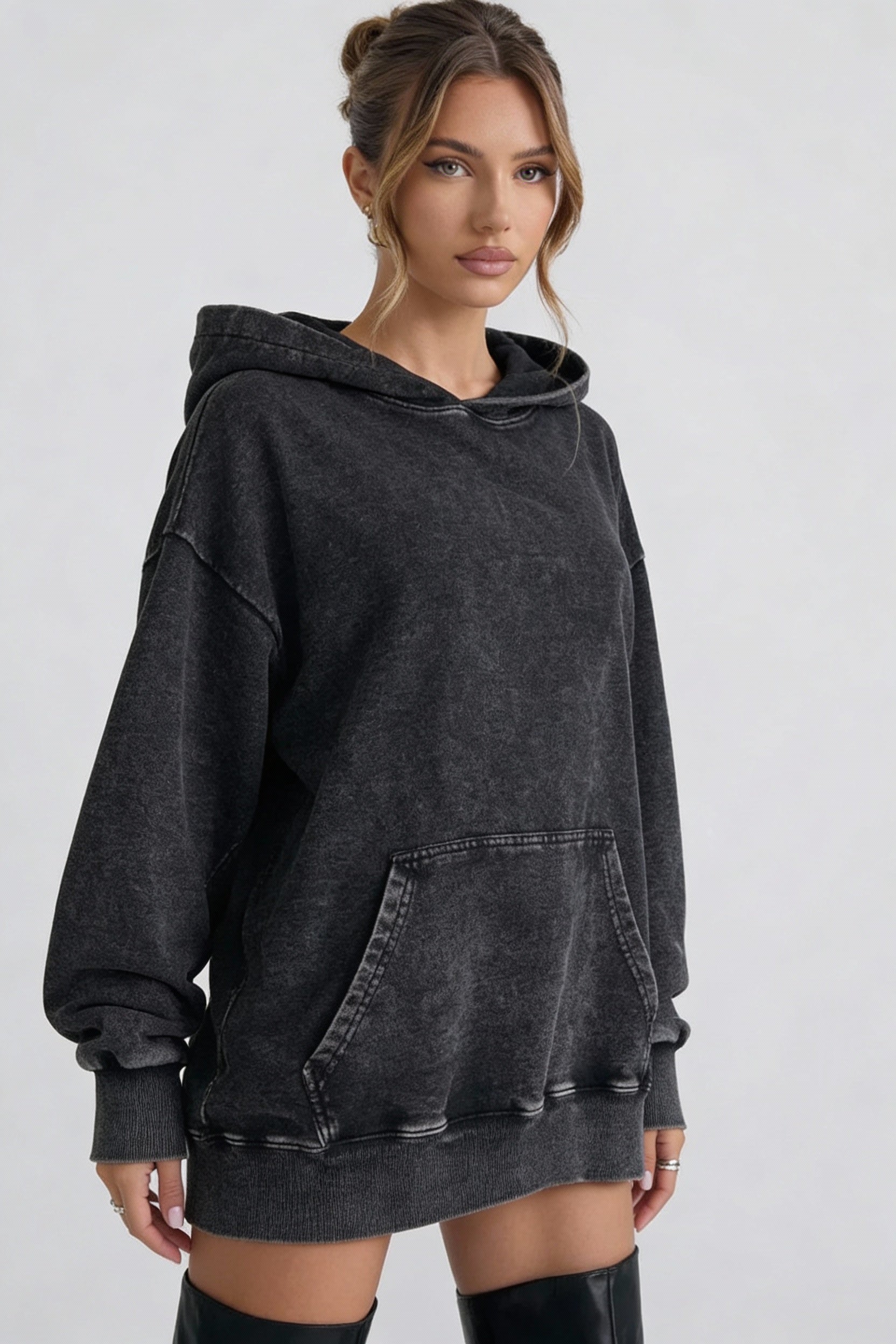 Oversized Gray Streetwear Hoodie-hoodies > oversized hoodie-Laventaire-Laventaire
